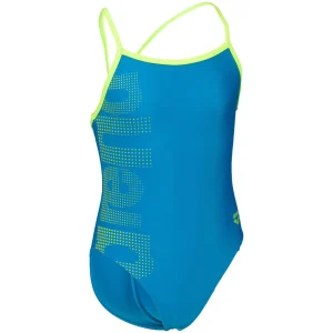 Bañador arena para niña Logo Turquesa/Suave