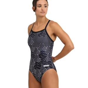 Bañador de natación de mujer Kikko Pro Lightdrop Back Arena - Negro/Negro