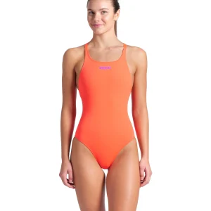 Bañador liso arena Performance para mujer Swim Pro Team Coral Brillante