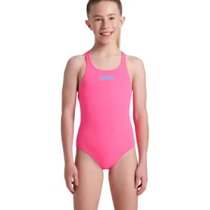 Bañador liso arena Performance para niña Swim Pro Team - Rosa Impactante