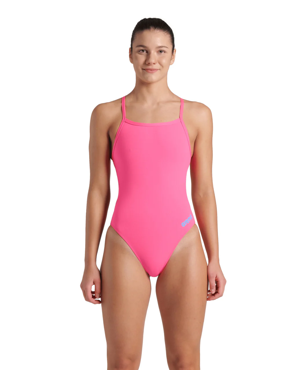 Bañador liso arena Performance para mujer Challenge Team - Rosa Impactante