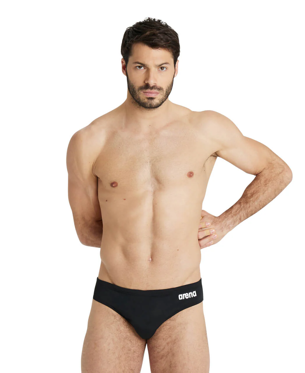 Bañador slip liso arena Performance para hombre Team - Blanco Negro