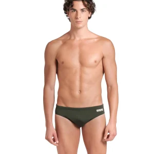 Bañador slip liso arena Performance para hombre Team Salvia Oscuro - Blanco