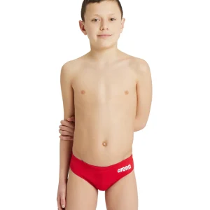 Bañador slip liso arena Performance para niño Team - Rojo Blanco