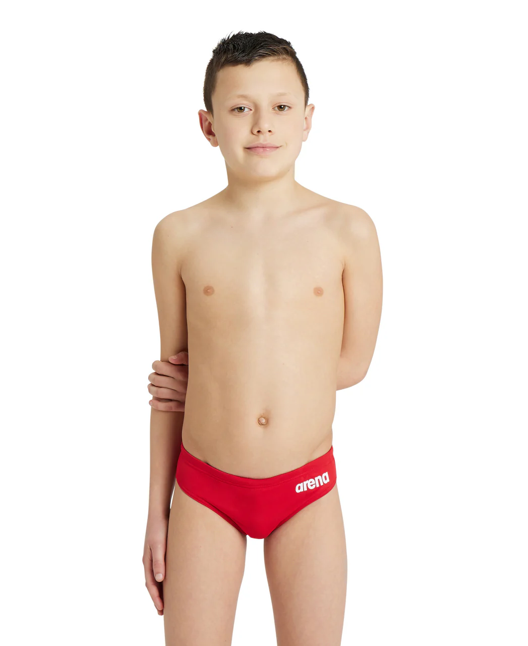 Bañador slip liso arena Performance para niño Team - Rojo Blanco