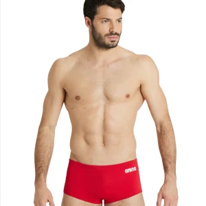 Bañador corto liso de tiro bajo arena Performance para hombre Team - Rojo Blanco