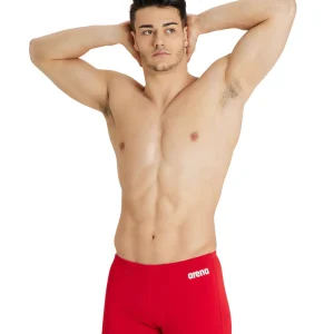 Bañador corto liso arena Performance para hombre Team - Rojo Blanco