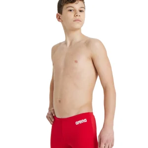 Bañador corto liso arena Performance para niño Team - Rojo Blanco