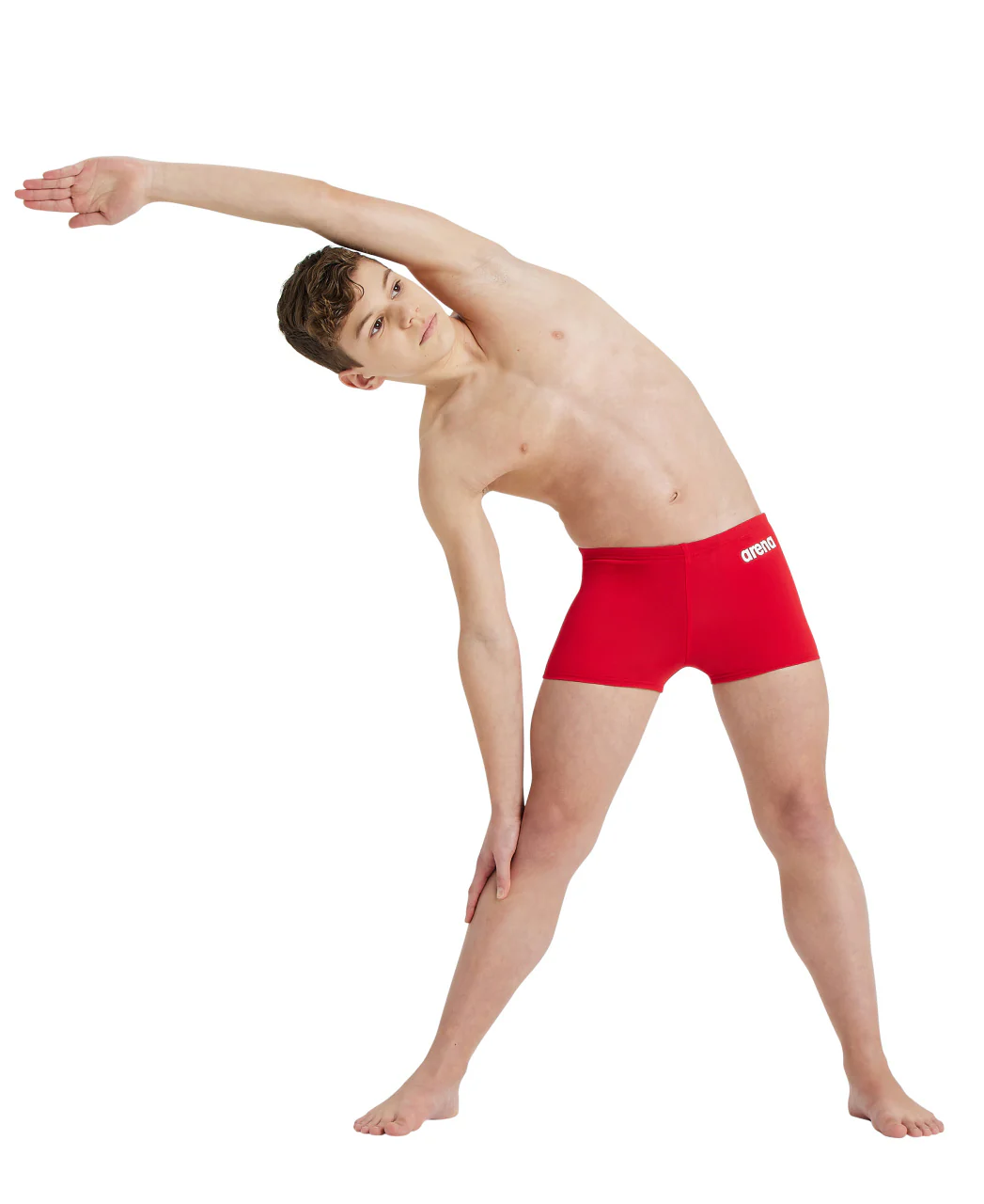 Bañador corto liso arena Performance para niño Team - Rojo Blanco - Imagen 3