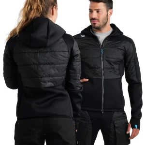 Chaqueta Team Hooded F/Z Half-Quilted Jacket - Negro
