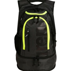 Mochila de natación deportiva arena 40L Fastpack 3.0 - Carbón Oscuro/Neón
