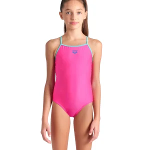 Bañador arena Feel para niña Solid Light Drop Back Rosa