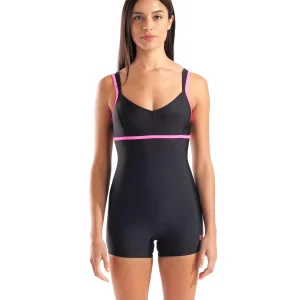 Bañador mono corto arena Feel para mujer Venus R - Negro/Impactante