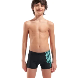 Bañador short arena Feel Kikko V para niño - Negro/Agua