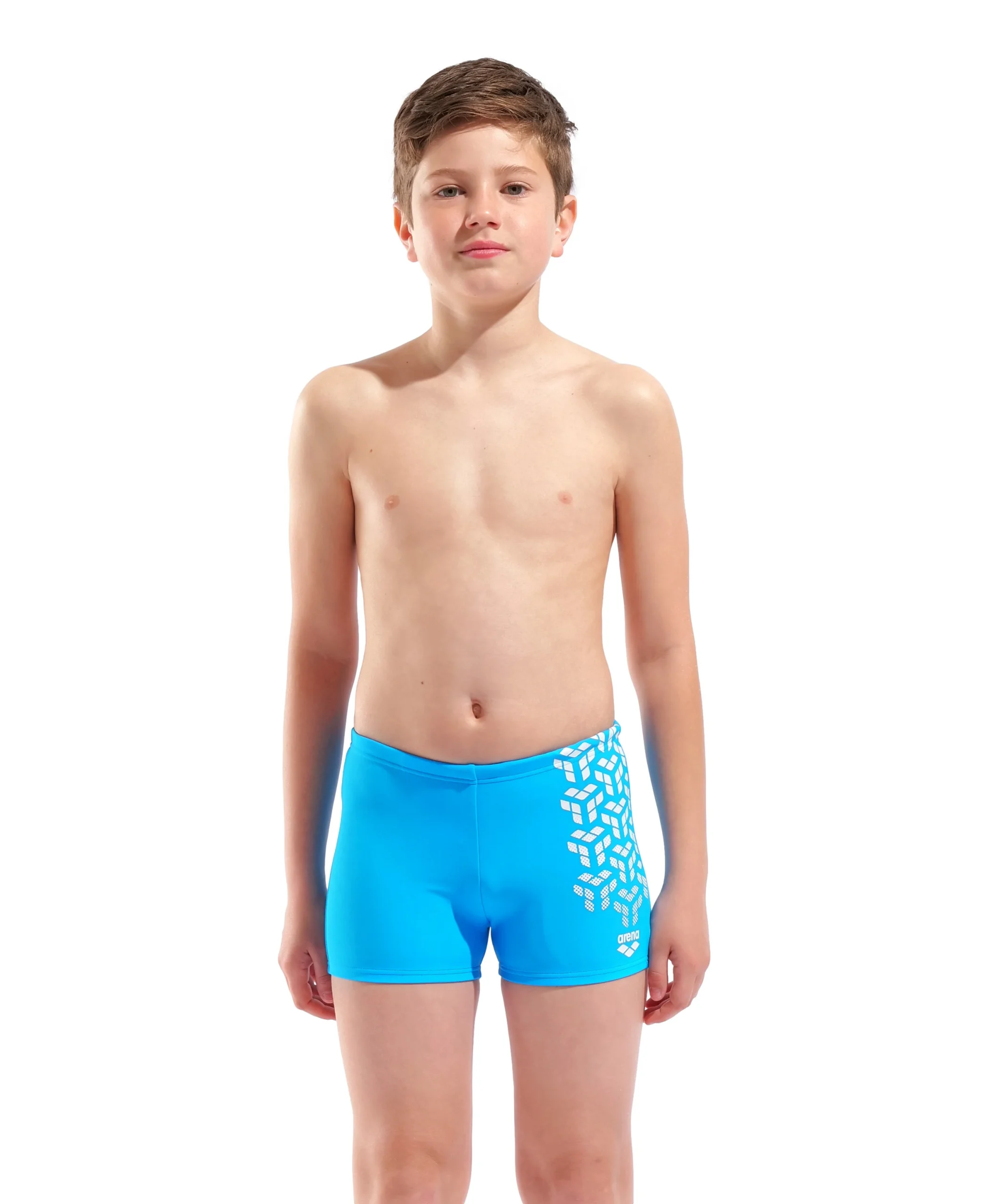 Bañador short arena Feel Kikko V para niño - Turquesa/Blanco