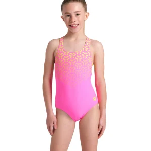 Bañador arena Feel para niña Kikko V Swim Pro Back - Rosa Impactante