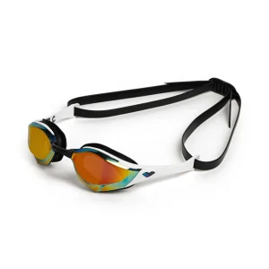 Gafas de natación de competición arena unisex Cobra Edge Swipe Mirror - Oro/Blanco