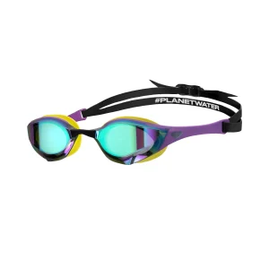 Gafas de natación para competición arena unisex Cobra Edge Swipe Mirror - Esmeralda/Ciruela