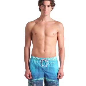 Short de playa bóxer arena para hombre Water Print Agua Multi