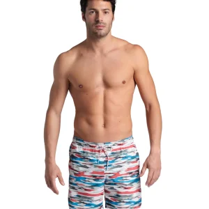 Bóxer de playa arena para hombre Allover - Blanco/Turquesa