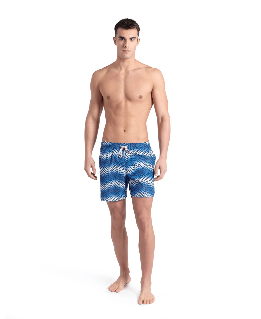 Bóxer de playa arena para hombre Allover - Azul Lago/Multi - Imagen 3