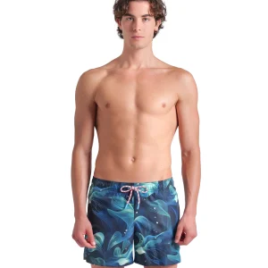 Short de playa arena para hombre Water Print Allover Manglar Multi