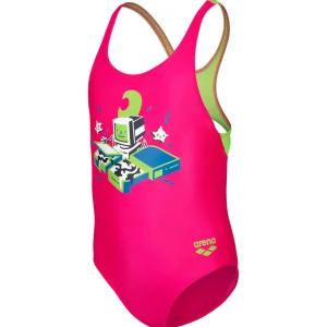 Bañador arena para niña Game Swim Pro Back - Rosa