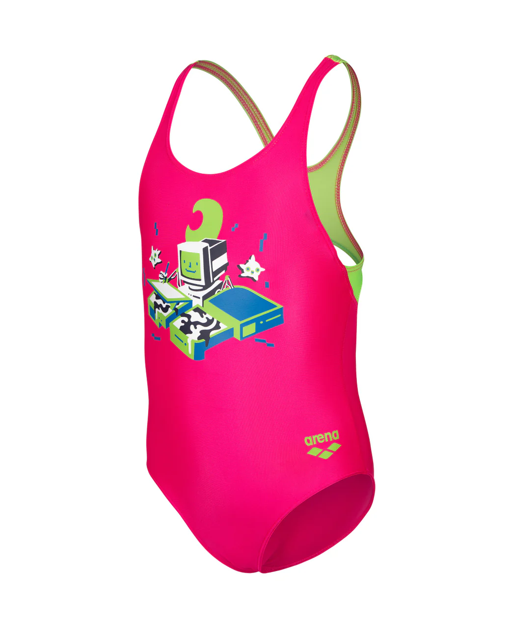 Bañador arena para niña Game Swim Pro Back - Rosa