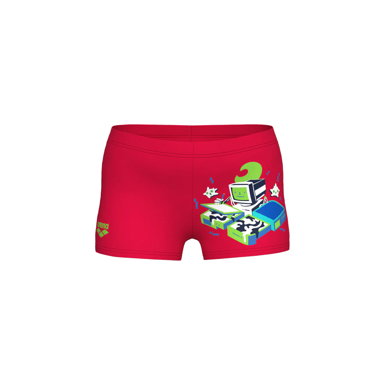 Bañador short arena para niño Game - Rojo Fluor - Imagen 3