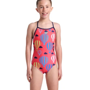 Bañador arena Performance para niña Balloons Lightdrop Back - Coral Brillante