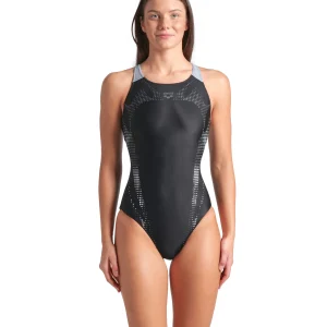 Bañador arena Feel para mujer Spider Web V Back Negro - Espuma De Mar