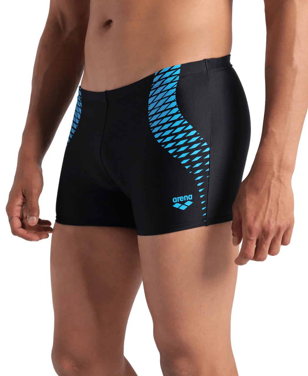 Bañador short arena Feel para hombre Openings - Negro/Turquesa - Imagen 4
