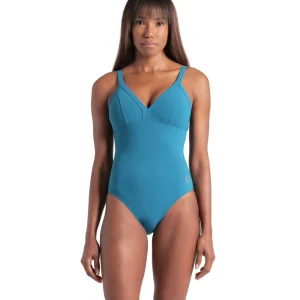 Bañador Shapewear arena para mujer Lara copa B  - Verde Azul