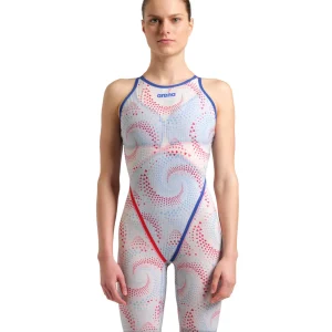 Bañador a la rodilla con espalda abierta arena para mujer Powerskin Primo Fireflow