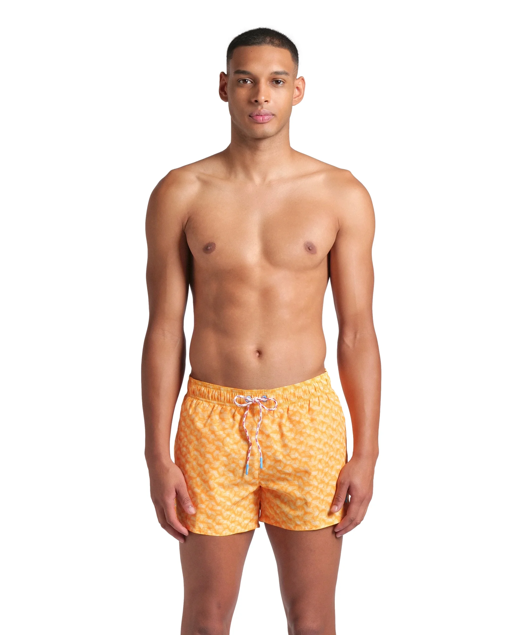 X-Shorts de playa arena para hombre Water Print Allover Loro Multi