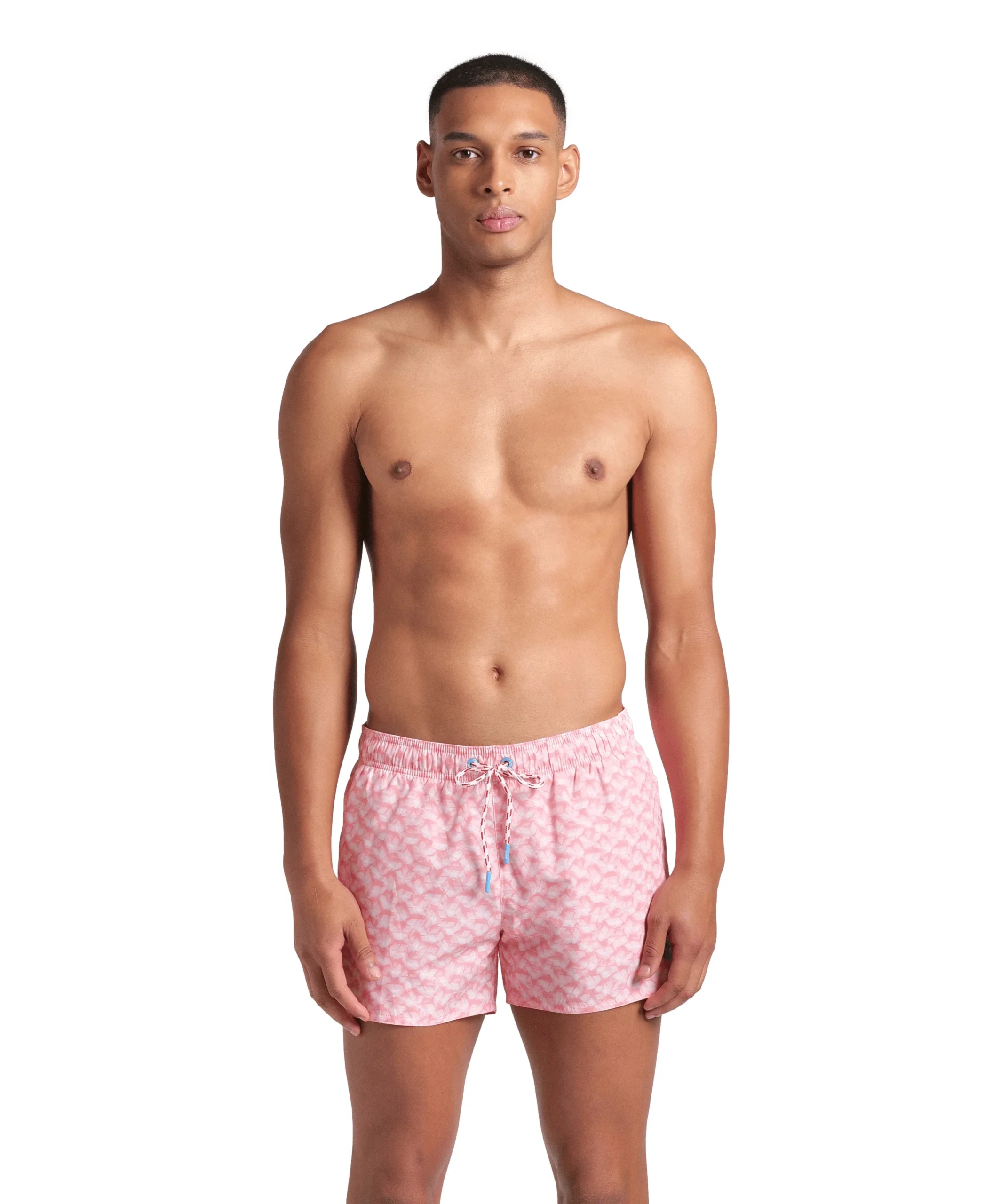 X-Shorts de playa arena para hombre Water Print Allover Coral Multi