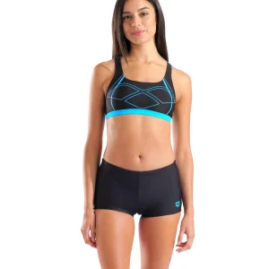 Bikini arena Feel para mujer Graphic - Negro/Turquesa