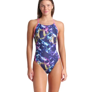 Bañador arena Feel para mujer Soap Bubbles Web Back  Azul Multi