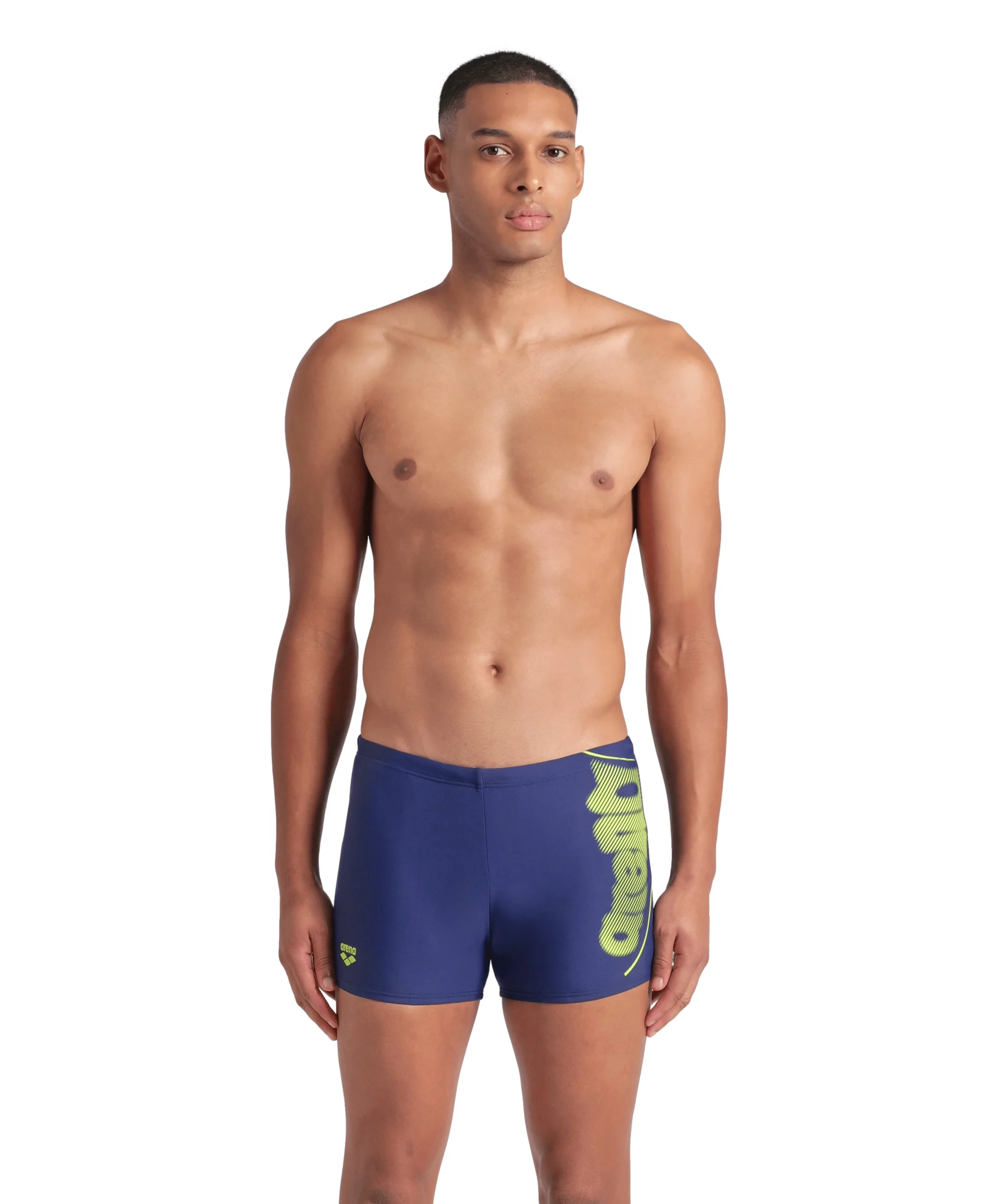 Bañador short arena Feel para hombre Bright Glare Marino - Lima Ártica