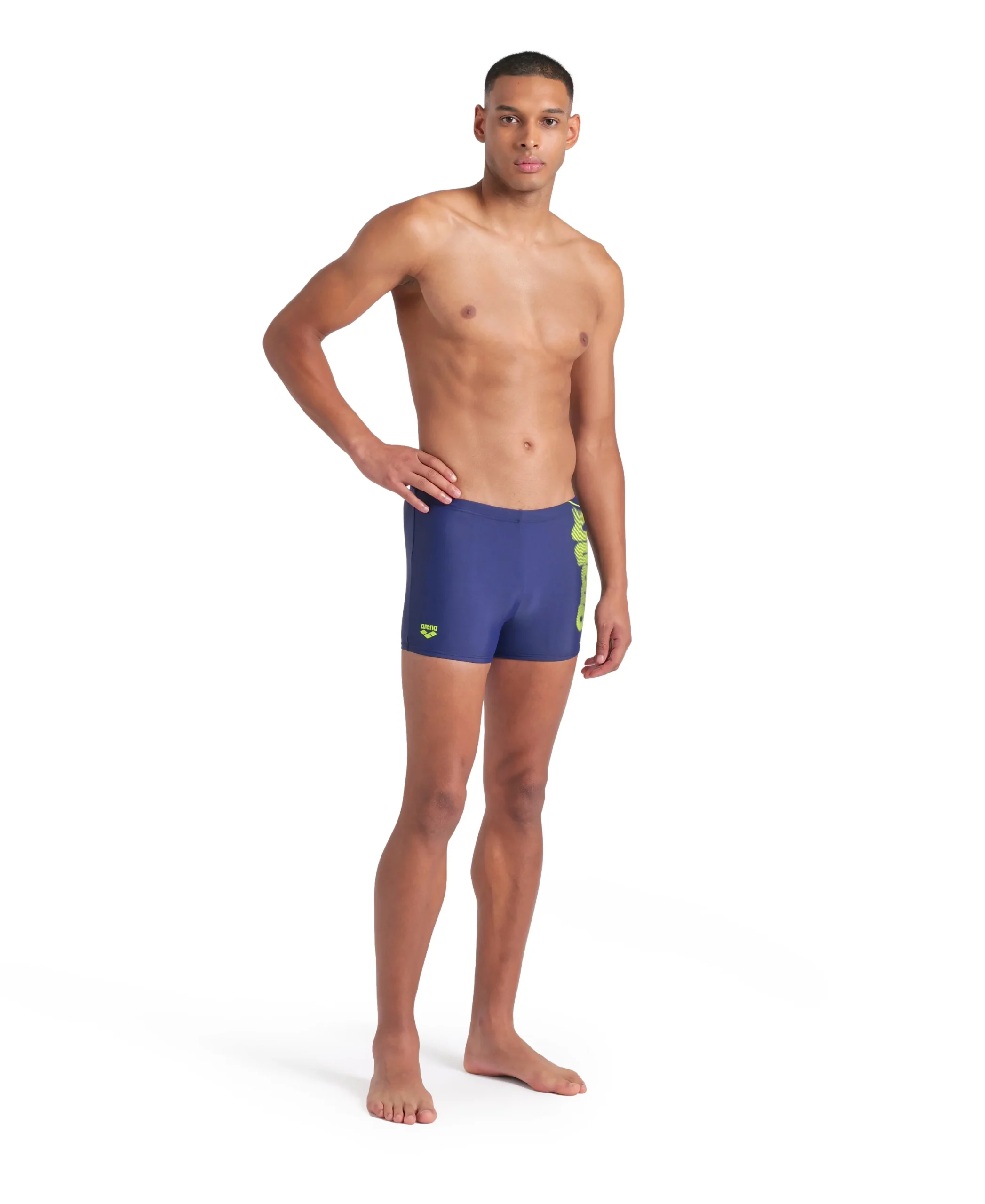 Bañador short arena Feel para hombre Bright Glare Marino - Lima Ártica - Imagen 3