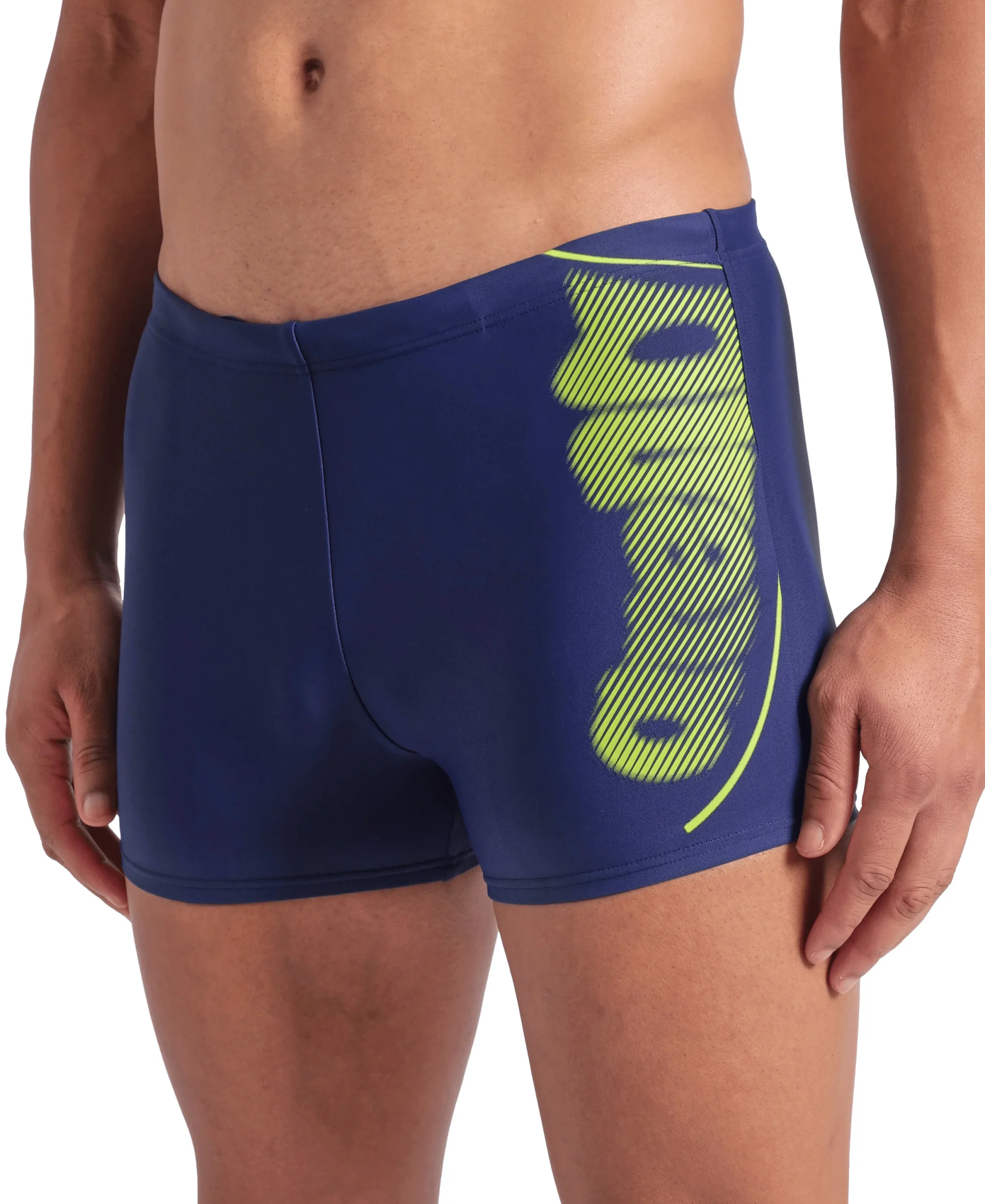 Bañador short arena Feel para hombre Bright Glare Marino - Lima Ártica - Imagen 4