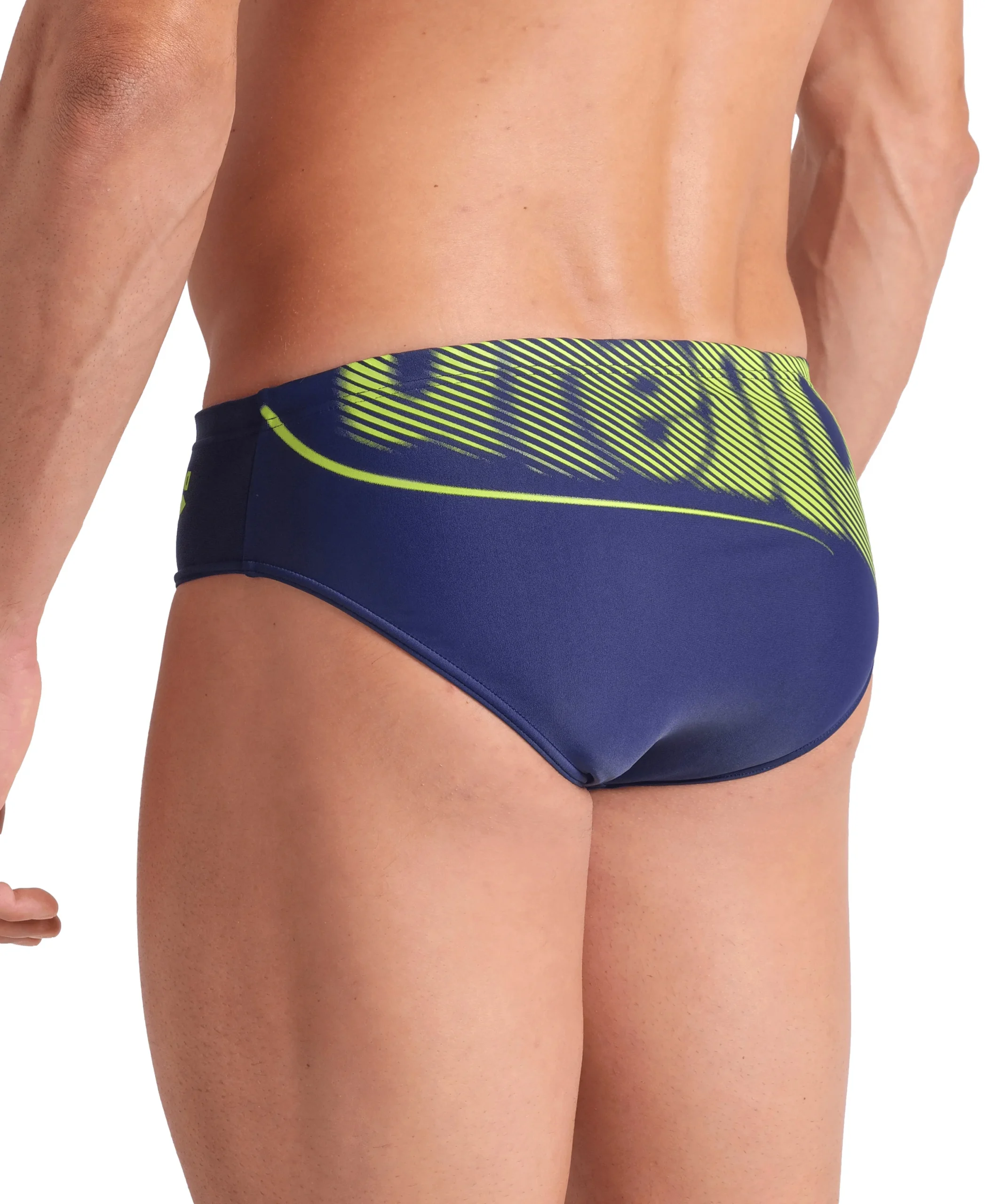 Bañador slip arena Feel para hombre Bright Glare Marino - Lima Ártica - Imagen 5
