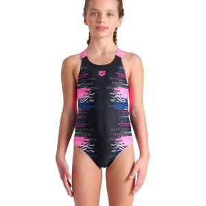 Bañador con forro delantero arena Feel para niña Rhythm V Back Negro Multi