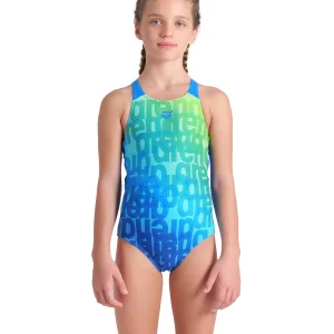 Bañador arena Performance para niña Multi Colours V Back Río Azul