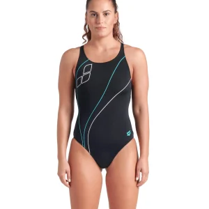 Bañador arena Performance para mujer Trail V Back Negro