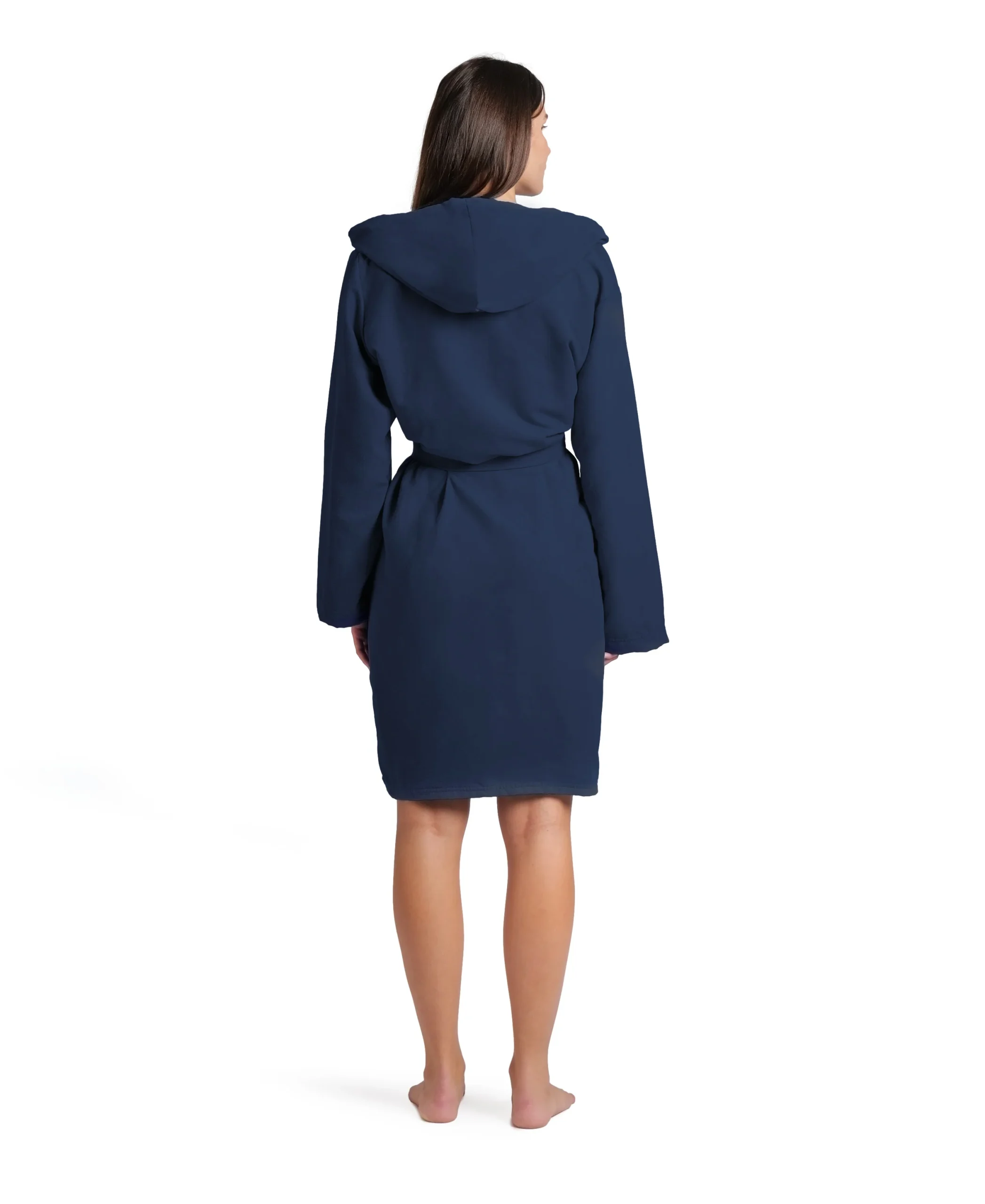 Albornoz compacto de microfibra arena unisex - Azul Marino/Blanco - Imagen 4