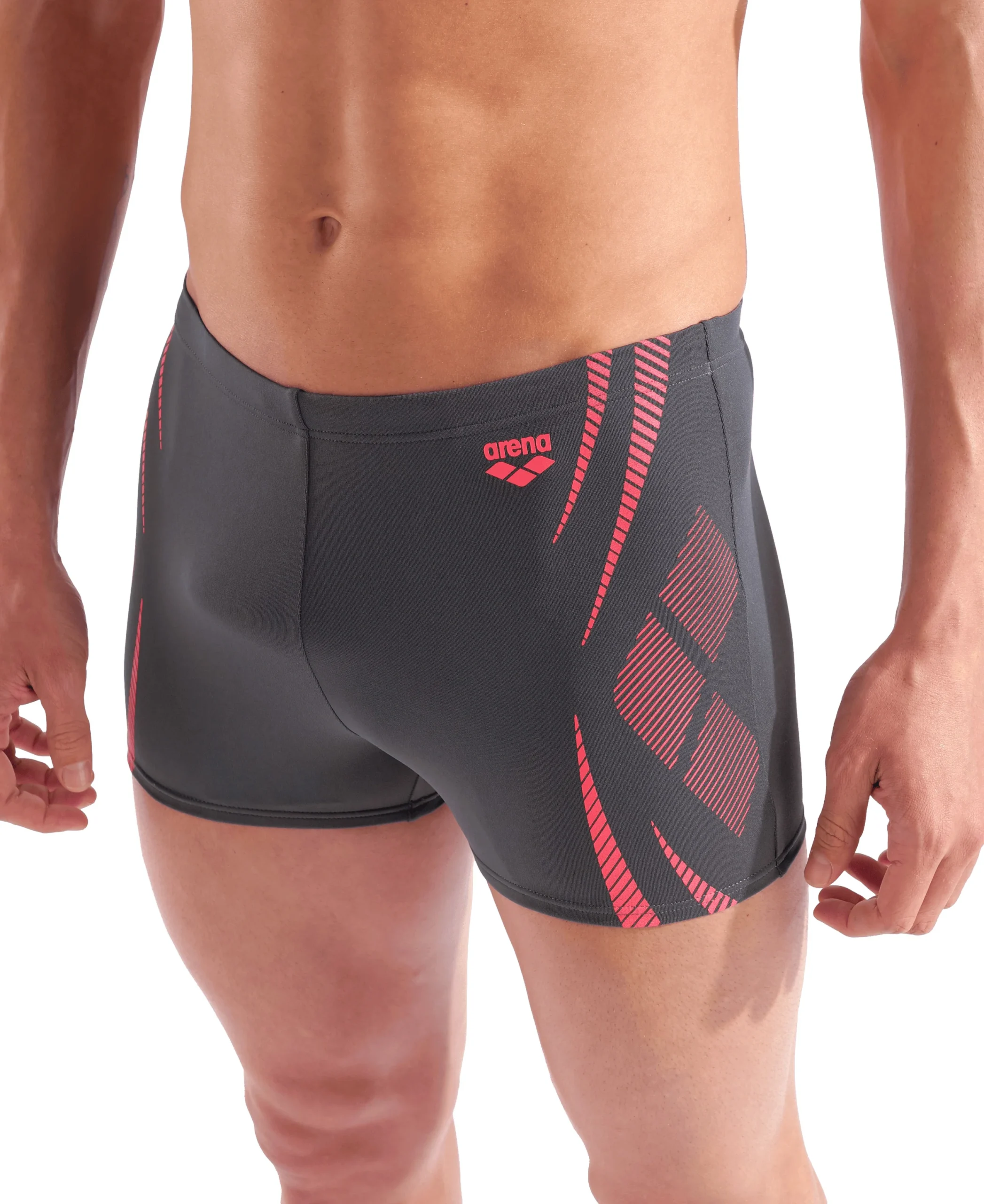 Bañador short arena Performance para hombre Poseidonia - Asfalto/Brillante - Imagen 4