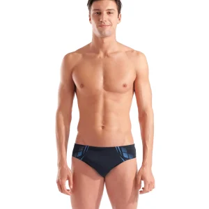 Bañador slip arena Performance para hombre Poseidonia - Negro/Turquesa