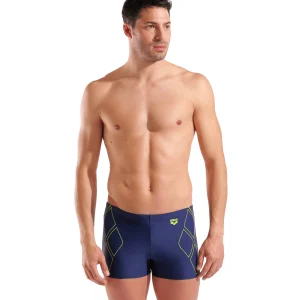 Bañador short arena Feel para hombre Graphic - Azul Marino/Lima Ártico