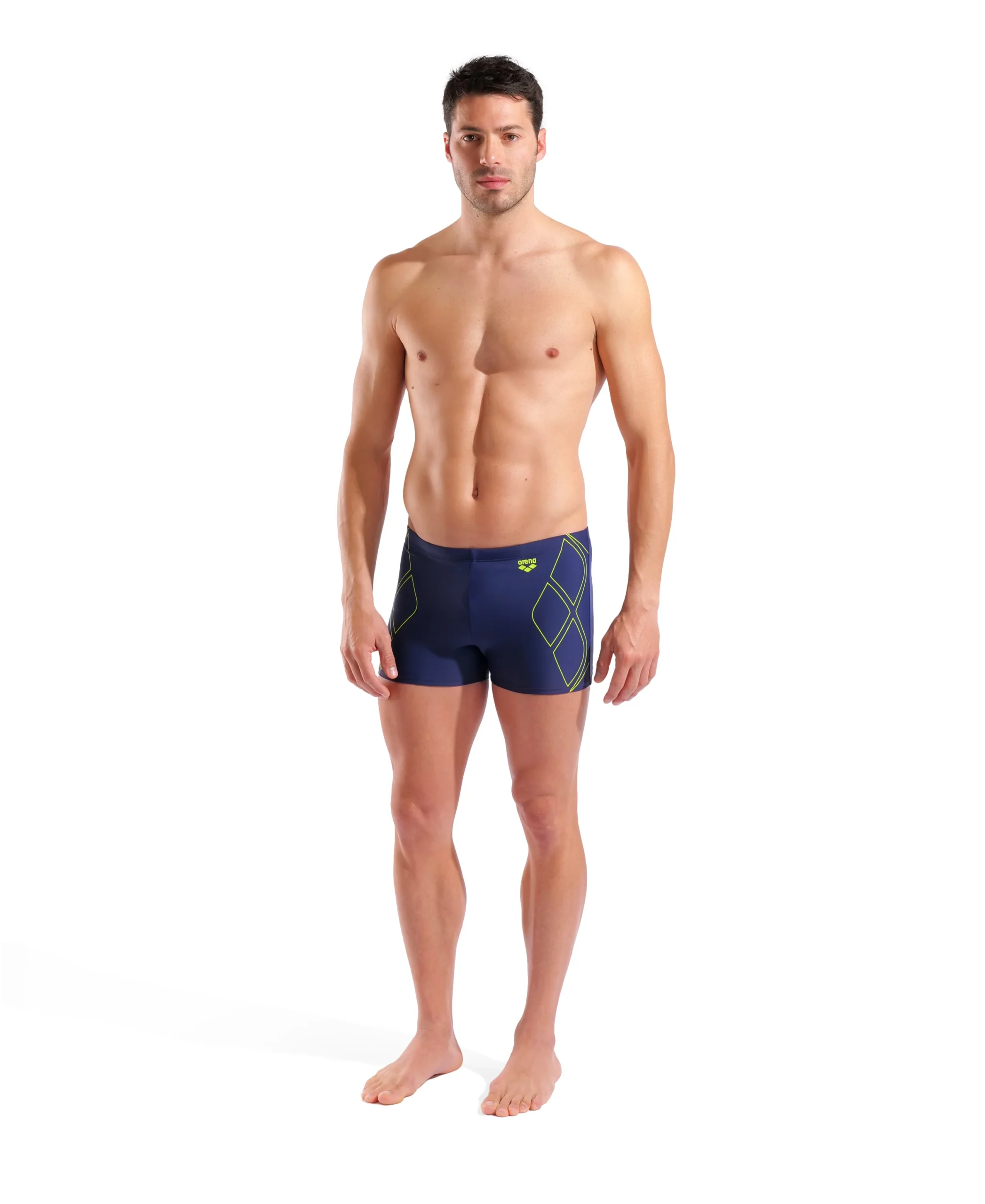 Bañador short arena Feel para hombre Graphic - Azul Marino/Lima Ártico - Imagen 5